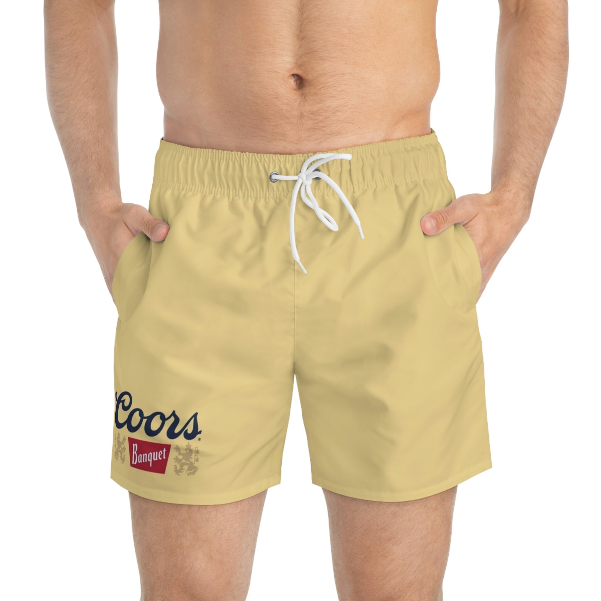 Yellow Coors Banquet Swim Trunks Etsy