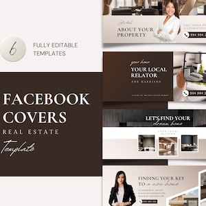 Real Estate Facebook Cover Template, Facebook Relator Cover Photos, Social Media Banner, Instant Download, Real Estate Agent Facebook Banner