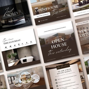 The Ultimate Real Estate Social Media | Template made in Canva | Vrbo Social Media | Real Estate Instagram Feed | Facebook Posts