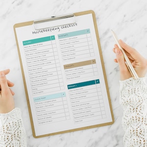 Airbnb Cleaning Checklist Template | Vacation rental hosting | Beach house hosting | Airbnb Checklist | Airbnb Cleaning Checklist | VRBO
