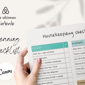 Airbnb Cleaning Checklist Template | Vacation rental hosting | Beach house hosting | Airbnb Checklist | Airbnb Cleaning Checklist | VRBO
