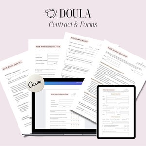 Professional Doula Contract Template | Birth Doula New Client Intake Forms | Contracts & Forms Template | Postpartum Doula Business Bundle