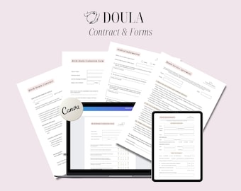 Doula Contract and Forms Template | Birth Doula New Client Intake Forms | Contracts & Forms Template | Postpartum Doula Business Bundle