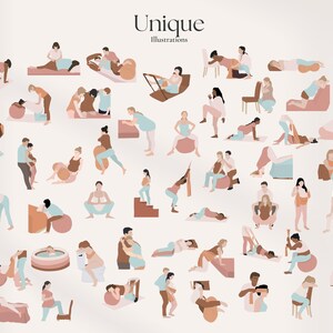 Labour Positions Flashcards, for doulas, midwives, pregnant ladies, Hypnobirthing classes prints, Labour and natural birth, prenatal classes, active labour movements, doula meditation, birth position flash cards, black doula birth assistance, postpartum, doula tools, labor position cards