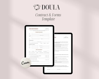Doula Contract and Forms Template | Birth Doula New Client Intake Forms |Doula Contracts Template | Postpartum Doula Business Bundle