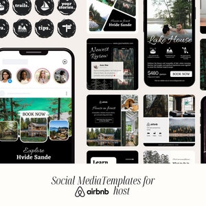 Lake House Airbnb Host Social Media Template |  Airbnb Instagram Feed |  VRBO Social Media |  | VRBO | Airbnb Highlights Covers