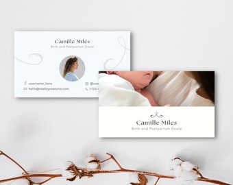 Plantilla de tarjeta de visita de Doula / Plantilla de negocio de Doula / Negocio de Doula / Tarjeta de visita de partera / Plantillas de marketing de Doula / Doula