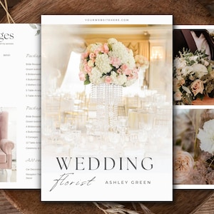 Editable Wedding Florist Price Guide for Florist Business | Extensive Welcome Client Pack for Florist Business - Feminine & Elegant Branding