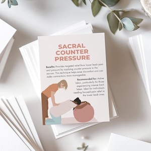 Labour Positions Flashcards, for doulas, midwives, pregnant ladies, Hypnobirthing classes prints, Labour and natural birth, prenatal classes, active labour movements, doula meditation, birth position flash cards, black doula birth assistance, postpartum, doula tools, labor position cards