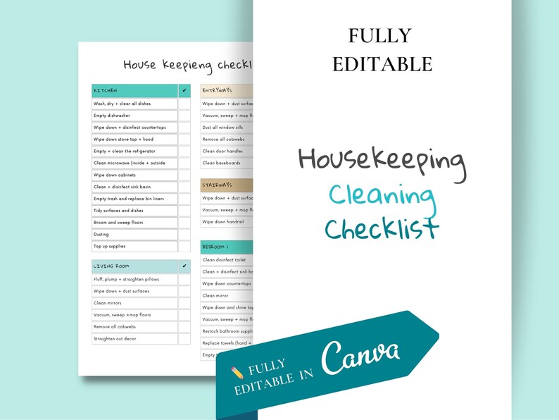 Airbnb Cleaning Checklist Template Vacation Rental Hosting Etsy