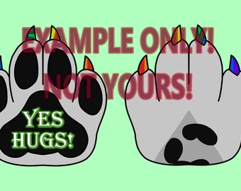Aangepaste Fursuit-pootbadge - Geen knuffels - Vraag knuffels - Ja knuffels - ALLEEN DIGITAAL!