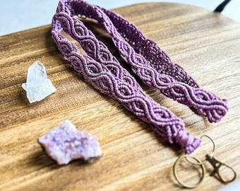 Handmade Macrame Lanyard Neck ID Badge Holder Keyring ID Necklace Macrame Badge Holder Lanyard