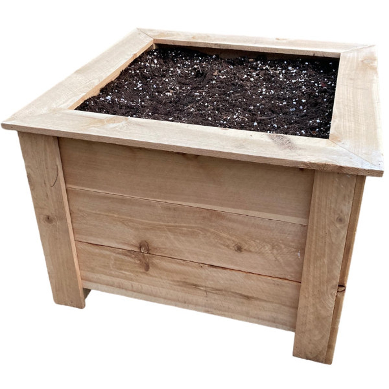 Extra Large 100% Natural Cedar Raised Planter Box, USA Hand Made, Free ...