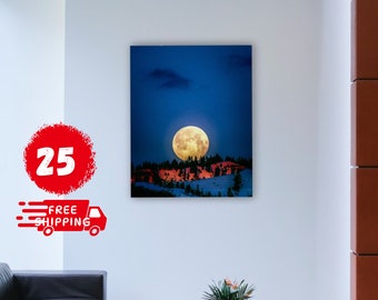 Supermoon Wall Art Print, Full Moon, Nature-inspired Decor, Celestial ...