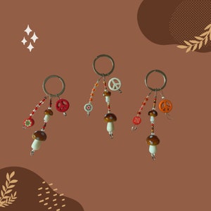 Boho Mushroom Keychain