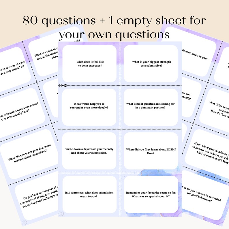 Questions for Submissives / Printable / BDSM Journal Prompts / D/s Relationship / Self ...