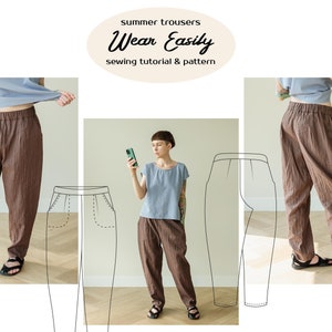 Summer trousers pattern and PDF sewing tutorial