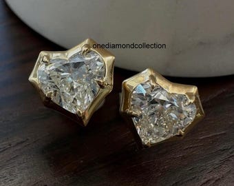 Orecchini A Perno Diamanti Creati In Laboratorio 2 Carati – Rotondi, Placcati Oro Bianco 14K Su Argento