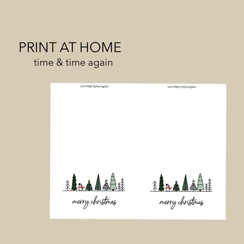 Printable Christmas Card, Instant Digital Download, Festive Christmas ...