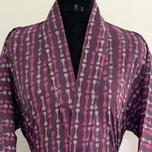 Light Purple Cotton Men&#39;s Kimono Robe: Japanese Style Loungewear