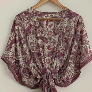 Beautiful Pink Paisley Pure Silk Blend Kaftan,Long Kimono,Luxury Loungewear,House Robe,Kaftan,Beachwear,Long Maxi,Maternity Dress,Nightwear