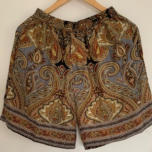 Brown-Grey Men&#39;s Silk Blend Short Boxer,Nightwear, Loungewear,Beachwear,Housewear,Holidays wear or Everyday Use