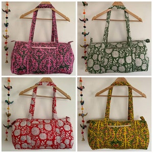 Green - Handmade Pipad Block Printed Cotton Shopping Bag