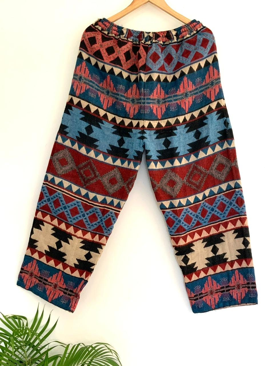 Unisex Tibetan Yak Wool Blend Rani-blue Trousers Perfect for
