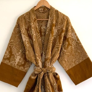 Kimono in misto lana di yak di Digione: abbigliamento da casa unisex fatto a mano