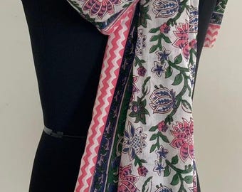 White Floral Cotton Sarong Beachwear,Partywear Scarf,Pool Parties,Neckwear,Cover Up Pareo,Everyday Use or Perfect for gift ideas
