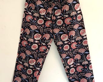 Black Floral Cotton Trousers: Lightweight Summer Loungewear