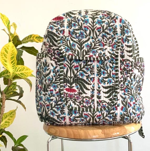 Quilted Floral Multi-Color Backpack Amazon.com | Segater Women Colorful Flower Backpack Leather  main image 4