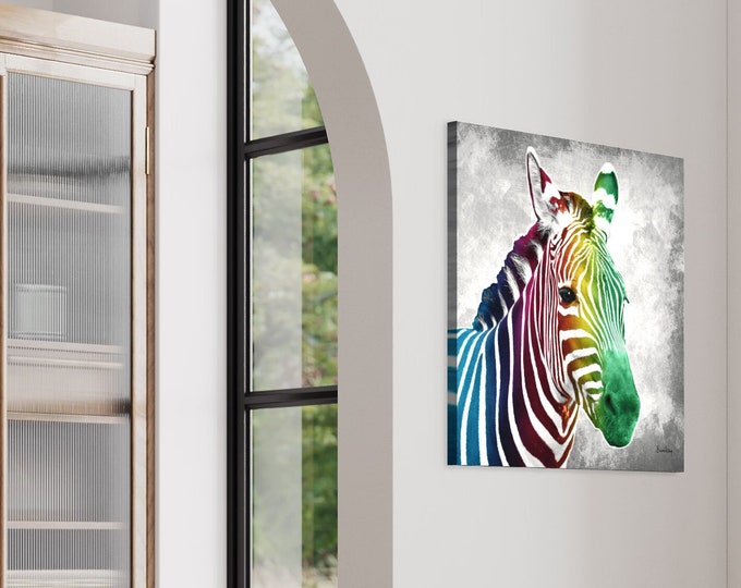 Multicolor zebra poster I Safari I Wild animals I Canvas