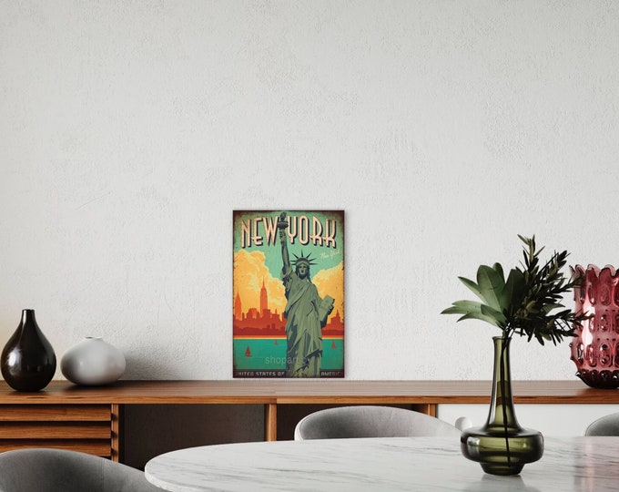 Metal plate NEW YORK I travel I statue of liberty I USA