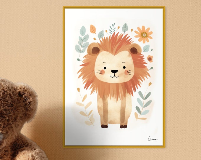 LION poster I Room decoration I Cartoon animals