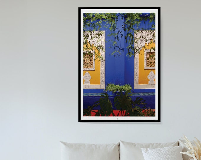 Poster gardens of Marrakech I Blue I Majorelle