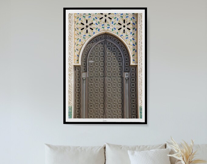 Moroccan door poster I travel print I Marrakech wall poster