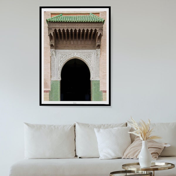 Affiche estampe orientale I Porte Maroc I Souk I mosquée