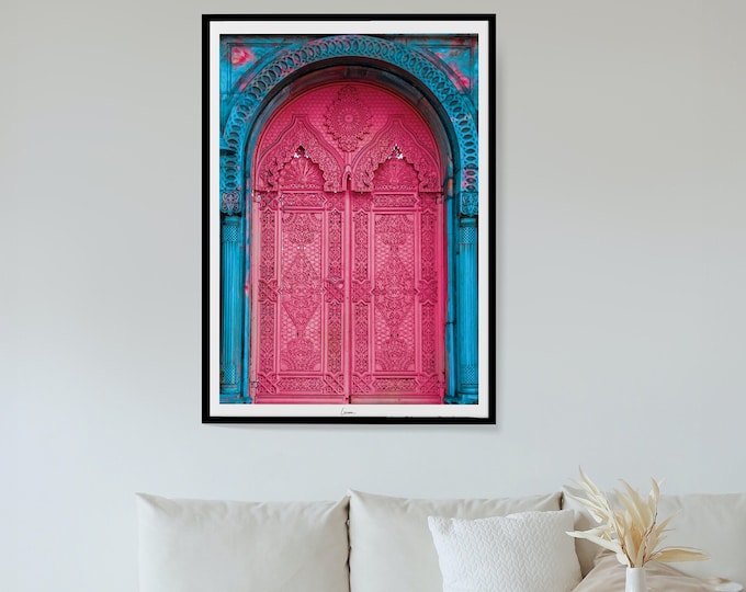 Poster pink door Morocco I Door orient I Door Morocco