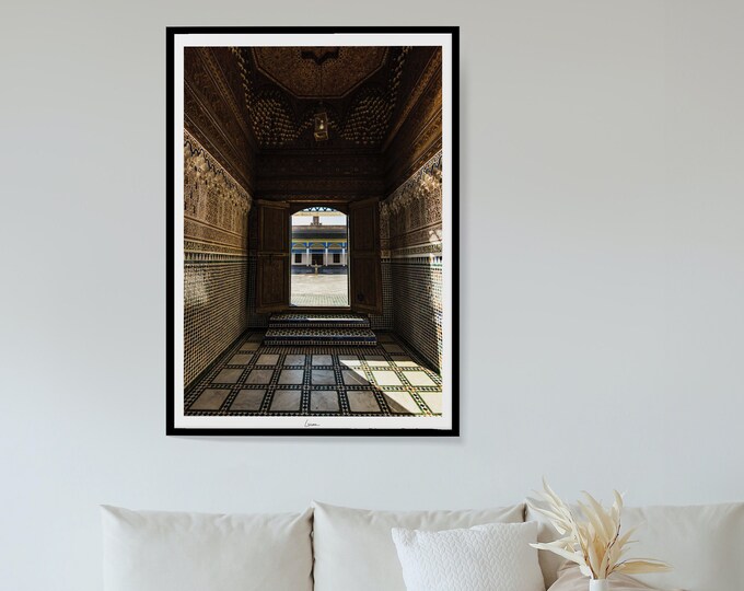 BAHIA palace door poster Marrakech I Morocco I Medina