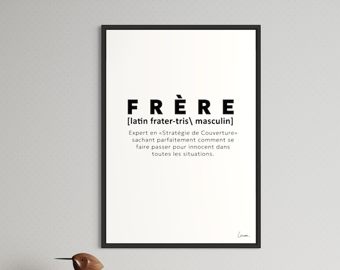 Poster BROTHER I Definition brother I minimalist poster