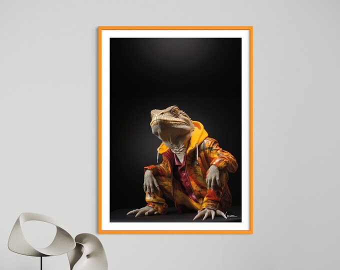 Poster LIZARD I reptile I dressed lizard I cool lizard
