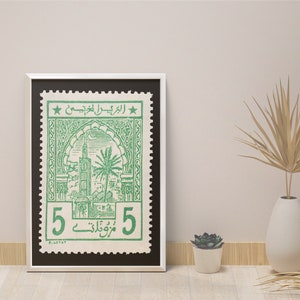 Poster MAROKKO I Palmen I Moschee I Stempel
