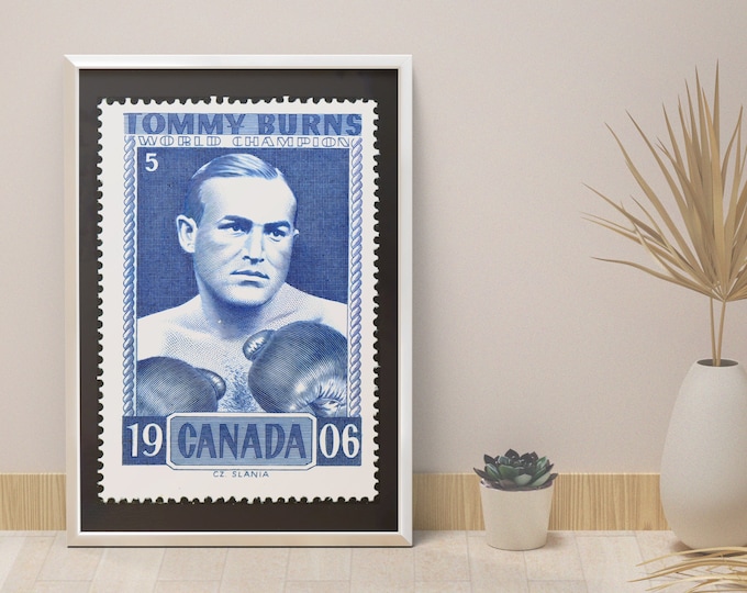 Poster stamp boxer Tommy BURNS I World Champion 1906 I Canada