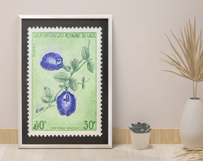 LAOS I Violet stamp reproduction