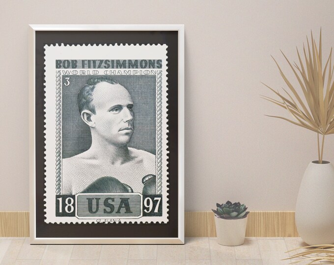 Boxing poster Bob Fitzsimmons I World champion I 1897 I Bob I Robert James Fitzsimmons