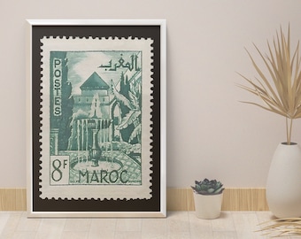 Poster MEKNES I Morocco I Gardens I 1949 stamp