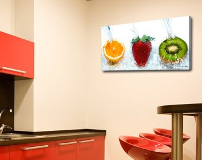 Fruit poster I kitchen decoration I Strawberry orange kiwi