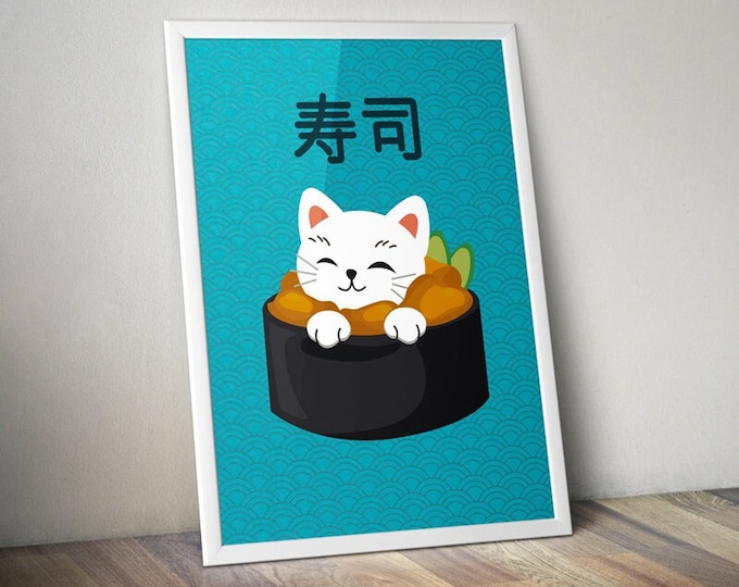 Maki cat poster I Sushi I Japan I Chinese restaurant