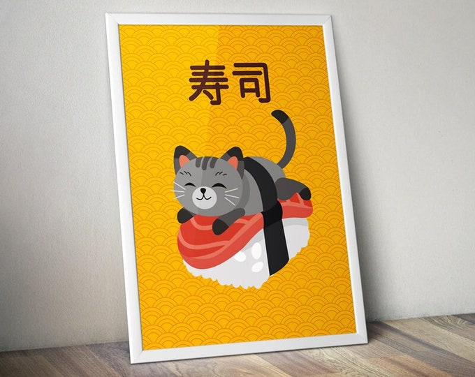 Sushi cat poster I Japan I kitty I Manga
